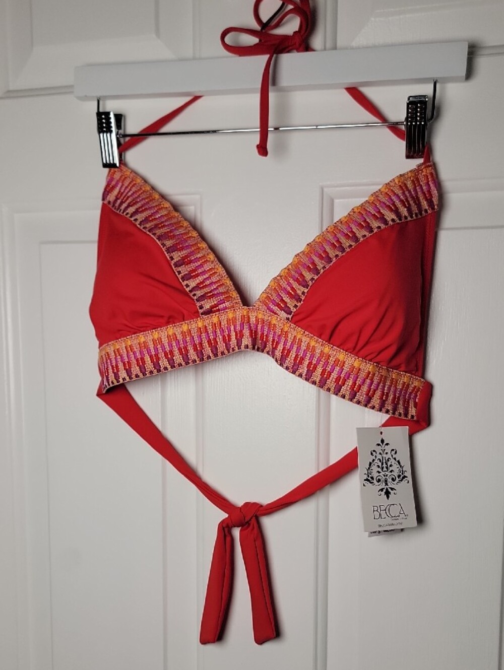 BECCA Coral Triangle Bikini with Multicolor Woven Medium - Picture 5 of 7